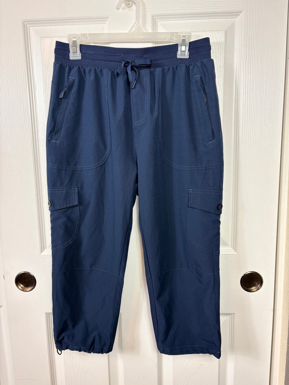 Libin Women's Hiking Cargo Capri Pants Navy Blue Size M